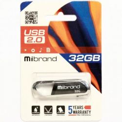 USB   Mibrand 32GB Aligator Black USB 2.0 (MI2.0/AL32U7B) -  2