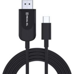   USB 2.0 AM to Type-C 2.0m Fabric Premiumblack REAL-EL (EL123500047) -  1