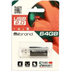 USB 2.0 Mibrand Cougar 64Gb Black (MI2.0/CU64P1B) -  2