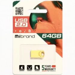 USB Flash Drive 64Gb Mibrand Hawk Gold (MI2.0/HA64M1G) -  2