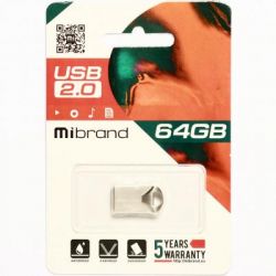 USB Flash Drive 64Gb Mibrand Hawk Silver (MI2.0/HA64M1S) -  2