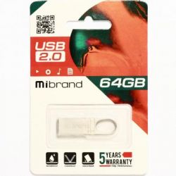 USB Flash Drive 64Gb Mibrand Irbis Silver (MI2.0/IR64U3S) -  2