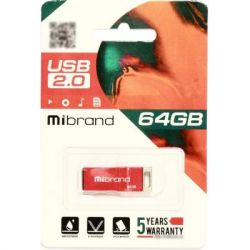 USB   Mibrand 64GB hameleon Red USB 2.0 (MI2.0/CH64U6R) -  2