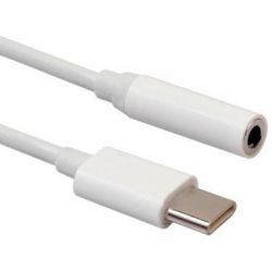 Перехідник Lapara USB Type-C Male - Audio AUX mini jack 3,5 mm Female (LA-Type-C-Audio-3.5mm white) - Картинка 2