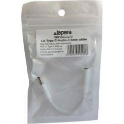 Перехідник Lapara USB Type-C Male - Audio AUX mini jack 3,5 mm Female (LA-Type-C-Audio-3.5mm white) - Картинка 6