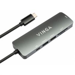  Vinga USB Type-C 3.1 to HDMI+USB3.0+USB 2.0+SD/microSD+PD 6in1 (VHC6) -  3