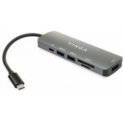  Vinga USB Type-C 3.1 to HDMI+USB3.0+USB 2.0+SD/microSD+PD 6in1 (VHC6)