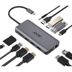 Порт-реплікатор Acer 12in1 Type C dongle USB3.2, USB2.0, SD/TF, HDMI, PD, DP ... (HP.DSCAB.009) - Картинка 2