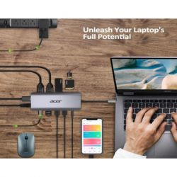 Порт-реплікатор Acer 12in1 Type C dongle USB3.2, USB2.0, SD/TF, HDMI, PD, DP ... (HP.DSCAB.009) - Картинка 4