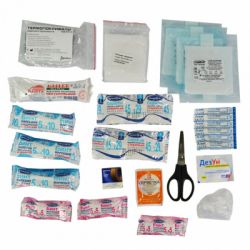 Автомобільна аптечка Poputchik "Євростандарт" згідно ТУ футляр м'який червоний (02-005-М) - Картинка 2