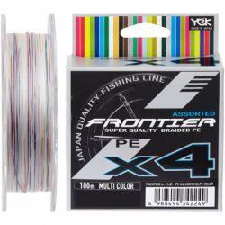 Шнур YGK Frontier X4 Assorted Multi Color 100m 1.5/0.205mm 15lb/6.8kg (5545.03.29)
