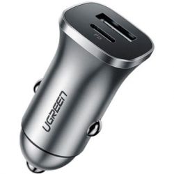   Ugreen CD130 20W USB + Type-C PD Car Charger (Gray) (30780) -  2