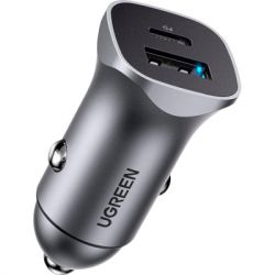   Ugreen CD130 20W USB + Type-C PD Car Charger (Gray) (30780) -  1