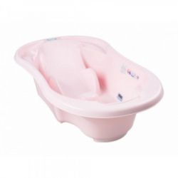 Ванночка Tega Baby Komfort анатомическая с термометром и сливом Light pink past (Tega TG-011 l.pink paste)