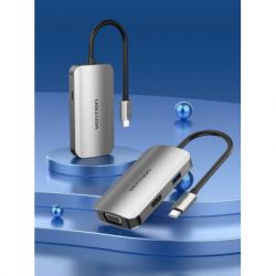  Vention USB3.1 Type-C --> HDMI/VGA/USB 3.0/PD 100W Hub 4-in-1 (TOAHB) -  2
