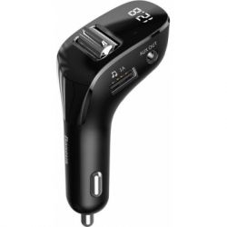 Автомобільний зарядний пристрій Baseus CCF40-01, з FM-модулятором, Streamer F40 AUX wireless MP3 Black
