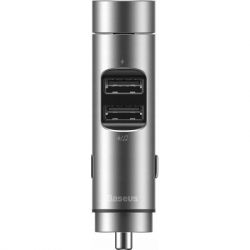 Автомобільний зарядний пристрій Baseus CCNLZ-C0S, з FM-модулятором, Energy Column Car Wireless MP3 Charger(PPS Quick Charger-English) Silver