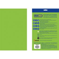 Папір Buromax А4, 80g, INTENSIVE green, 20sh, EUROMAX (BM.2721320E-04) - Картинка 2