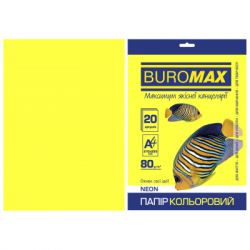  Buromax 4, 80g, NEON yellow, 20sh (BM.2721520-08)