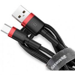 ���� ������ USB 2.0 AM to USB-C 3.0m 3A red-black Baseus (CATKLF-U91) - �������� 2