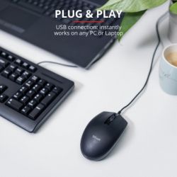 Миша Trust Basi, Black, USB, оптична, 1200 dpi, 3 кнопки, 1.6 м (24271) - Картинка 2
