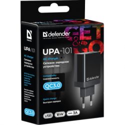   Defender UPA-101 black, 1 USB, QC 3.0, 18W (83573) -  3