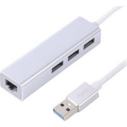  Maxxter, Grey, USB 3.0 - 3*USB 3.0 (F) / RJ-45(F) Gigabit Etherne 1000 Mbps,  (NEAH-3P-01)