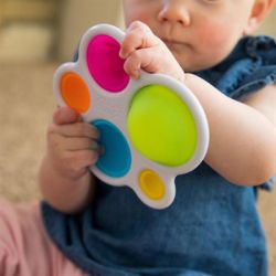 Брязкальце Fat Brain Toys прорізувач і тактильна іграшка Натисни кулю dimpl (F192ML) - Картинка 3