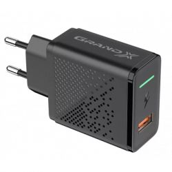    Grand-X Quick Charge 3.0 (1USB, 18W) Black +  USB-Lightning Black (CH-650L) -  2