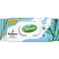 Влажные салфетки Smile с экстрактом бамбука 120 шт. (4823071642650)