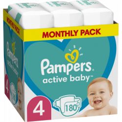 ϳ Pampers Active Baby Maxi  4 (9-14 ), 180 . (8006540032725) -  1