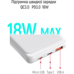  ColorWay 10 000 mAh Slim White (CW-PB100LPG3WT-PD) -  5