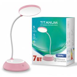 Настольная лампа TITANUM LED DC3 7W 3000-6500K USB розовая (TLTF-022P)