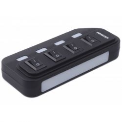 Хаб-юсб 2.0 Maxxter HU2A-4P-AC-02 на 4 порти, 1м Type-B кабель, 5V1A зарядка в комплекті, пластик, чорний - Картинка 2