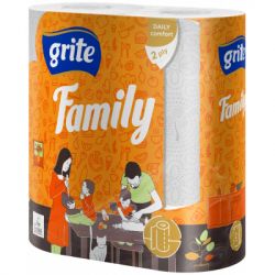 Бумажные полотенца Grite Family 2 слоя 2 рулона (4770023348583)