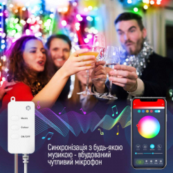 Гірлянда ColorWay Smart LED RGB WiFi+Bluetooth 10M 60LED IP65 (CW-GS-60L10UMC) - Картинка 10