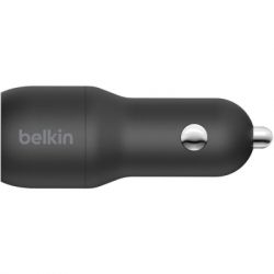   Belkin Car Charger (24W) Dual USB-A, USB-A - USB-C, 1m, black (CCE001BT1MBK) -  3