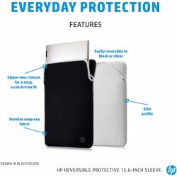    HP 14" Reversible Protective Blk/Slv Sleeve (2F2J1AA) -  6
