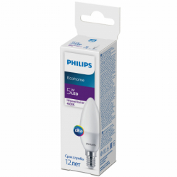 Лампочка Philips EcohomeLEDCandle 5W 500lm E14 840B35NDFR (929002968837) - Картинка 2