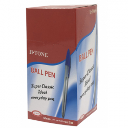 Ручка кулькова H-Tone 0,7 мм, синя, уп. 50 шт (PEN-HT-JJ20103-BL) - Картинка 2