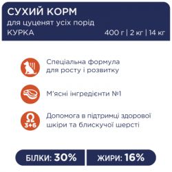 Сухой корм для собак Club 4 Paws Премиум. Для щенков с высоким содержанием курицы 2 кг (4820083909450) - Картинка 4