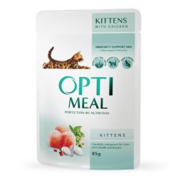 Влажный корм для кошек Optimeal для котят со вкусом курицы 85 г (4820083905452)