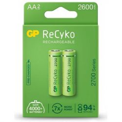  Gp AA R6 ReCyko battery 2600mAh AA (2700Series, 2 battery pack) (270HCE-EB2(Recyko) / 4891199186370) -  1