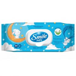 Детские влажные салфетки Smile baby Экстракт алоэ с клапаном 84 шт. (42107450)