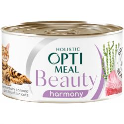 Консервы для кошек Optimeal Beauty Harmony полосатый тунец в желе с водорослями 70 г (4820215366236)