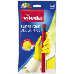 Перчатки хозяйственные Vileda Super Grip латексные M 1 пара (4023103092617)