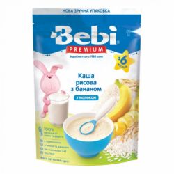 Детская каша Bebi Premium молочная Рисовая с бананом +6 мес. 200 г (1105036)