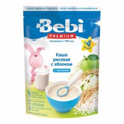 Детская каша Bebi Premium Рисовая молочная с яблоком +4 мес. 200 г (1105030)