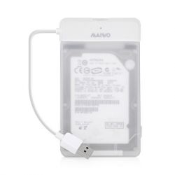 Адаптер подключения HDD 2,5" SATA/SSD к порту USB3.0 K104-U3S white + контейнер Maiwo защитный для HDD 2,5", белый