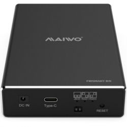 ������ Maiwo K25272C ��� 2*HDD 2.5" SATA/SSD �� 9,5�� ����� USB3.1 GEN2 Type-C, RAID 0,1, JBOD, ����